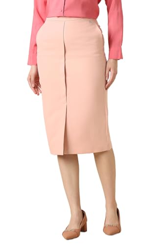 Women Peach Solid Formal Skirt
