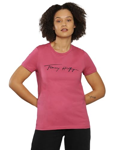 Tommy Hilfiger Womens Pink Color T-Shirt (S)