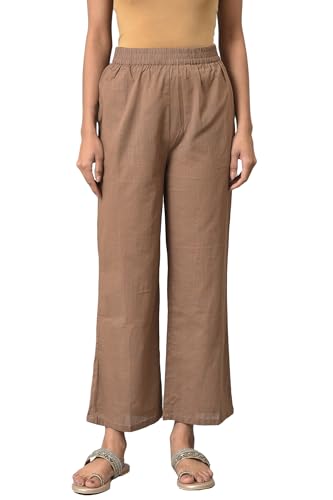 W Pure Cotton Strechable Parallel Pants for Women | Pure Cotton Parallel Pants for Women | Trousers for Women | W for Woman