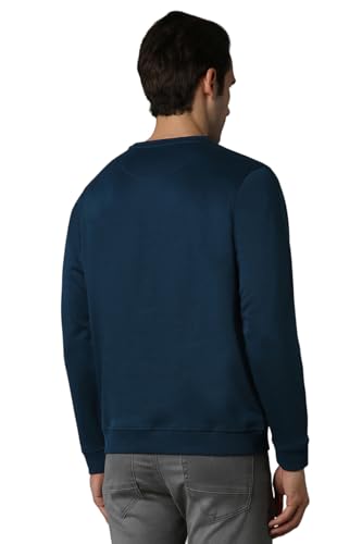 Louis Philippe Men Casual Navy Solid Sweatshirt
