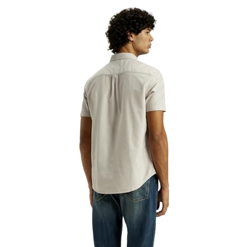 Levi's Men's Solid Slim Fit Shirt Beige