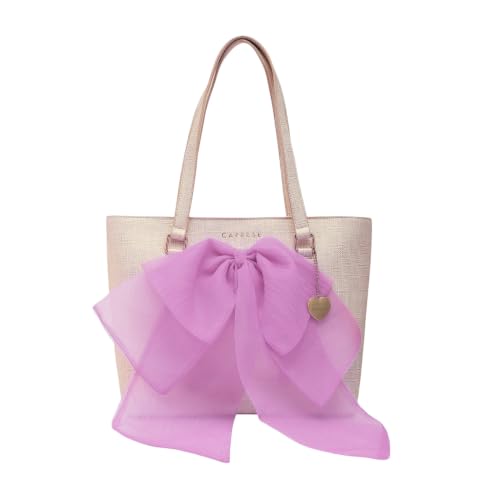 Caprese X Emily in Paris Ellen Large Tote Shoulder Bag for Women with Multi-Compartment Interior, Handbag for Work, Travel & Occasion& Exclusive Parisian Metal Charm