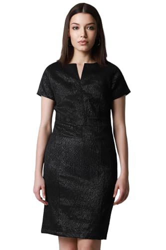 Van Heusen Women's Polyester Modern Mid-Thigh Length Dress (VWDRERGF960983_Black