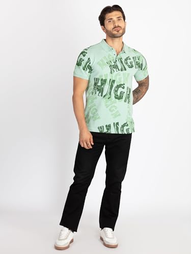 Status Quo Mens All Over Printed Polo T-Shirt SAGE