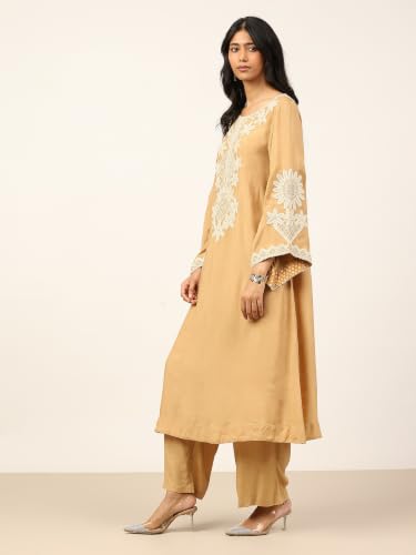 Ritu Kumar Beige Rozaa Full Sleeve Kurta With Pant