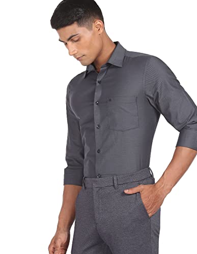 Arrow Men's Regular Fit Shirt (ARES1062A_Grey