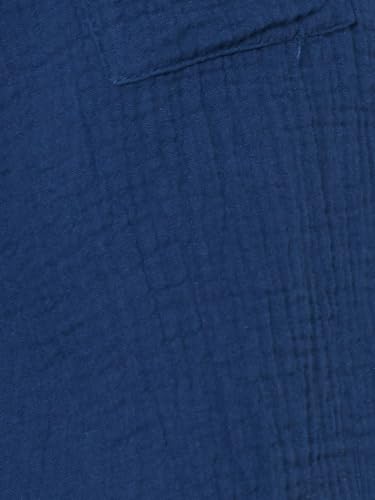 Max Women Textured Shirt with Pocket (Blue_XL)