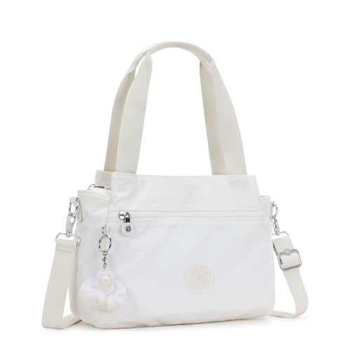 Kipling Womens Elysia Cross body, Pure Alabaster, 11.5''L x 9''H x 5''D, Kipling Women's Elysia Crossbody Bag, Lightweight, Multi-compartment Magnetic Snap Pockets, Shoulder Bag