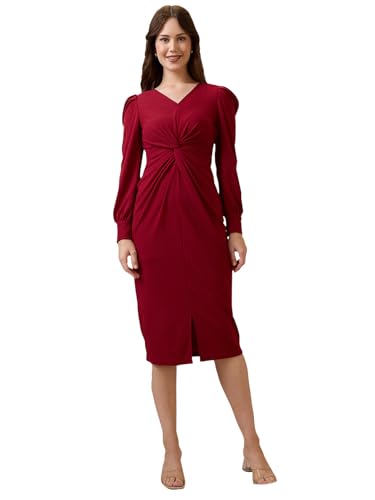 Globus Women Dress (GS575005_Maroon_XL)