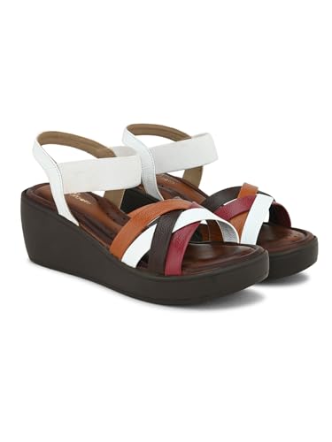 pelle albero Women's White Leather Slip-On Wedge Heel Sandals PA-LM-FR10_WHITE_38
