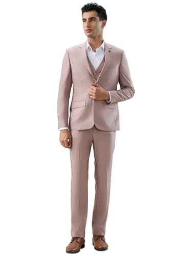 Raymond Red Structure Pattern Men Suit