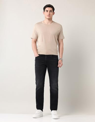 Arvind Grey Slim Fit Mid Rise Jeans