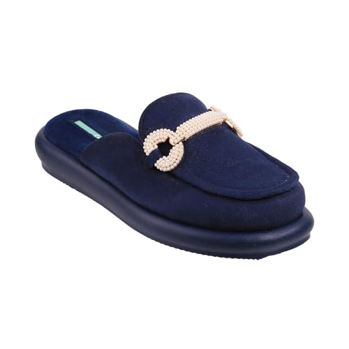 Catwalk Women Stylised Open Back Platforms | For Women & Girls (BLUE,9 UK)