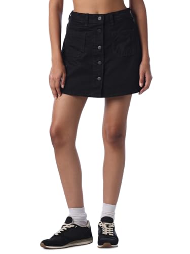 ONLY Women's Solid Regular Fit Black Skorts