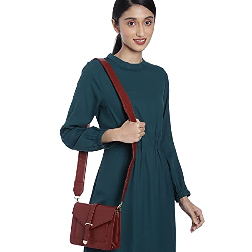 ACCESSHER stylish trendy Maroon Solid Sling Bag for girls and women