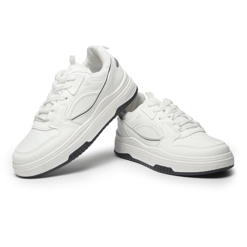 YOHO UrbanDash Sneakers for Woman | Strong Grip, Cushioned Insoles | Comfortable & Stylish for Everyday Use Shoes for Woman/Girls/Ladies -0907 | Silver Lining - UK 7