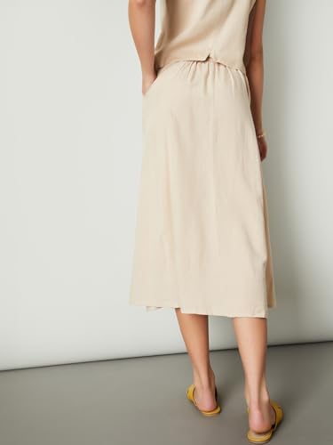 Max URB_N Women Solid A-line Skirt (Cream_8)