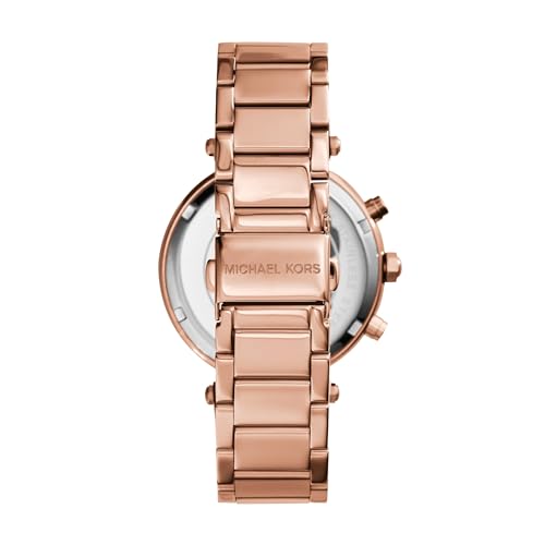 Michael Kors Parker Analog White Dial Gold Band Women's Stainless Steel Watch-MK5491