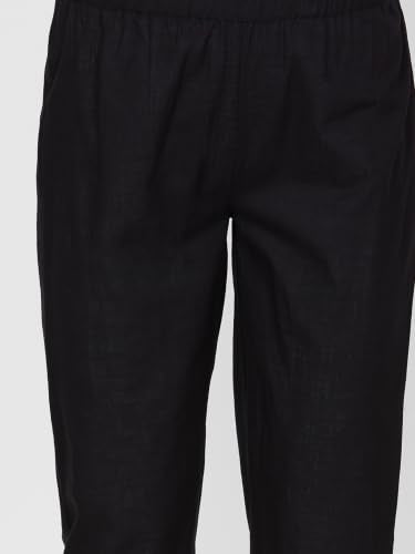 Max Women Printed Straight Kurta Set(Black_S)