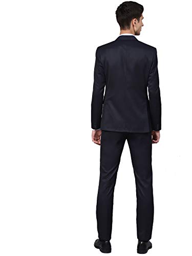 MANQ Men's Slim Fit Suit (Navy Blue, 38)