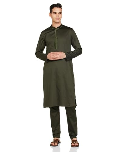 Manyavar Cotton Solid Casual Kurta Set for Men