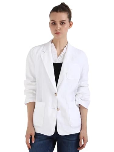 Tommy Hilfiger Women's Regular Blazer (S25HWOT016-38_Th Optic White