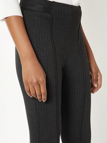 Max Women Striped Knit Treggings (Grey_S)