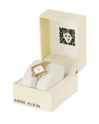 Anne Klein Women's Analog Watch, Stainless Steel Bracelet, AK/5623SVTT | Silver Sunray Dial