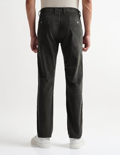 Arrow Sport Men's Solid Corduroy Trousers (ASAKTR2448_Green_38)