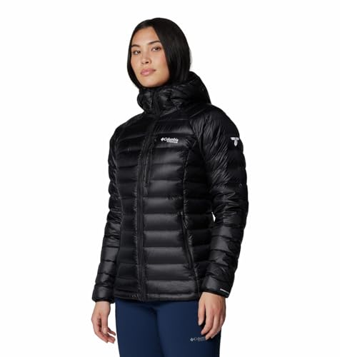 Columbia Womens Arctic Crest Down Hooded Jacket, Black, S