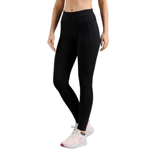 Skechers Women Basic Cotton Branded Black Leggings