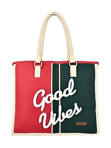 ENSAC Premium Cotton Tote Bag for Women, Stylish Handbag for women with Zip Closure | Fit for Office Bag, College, Travel Use | Handcrafted in India