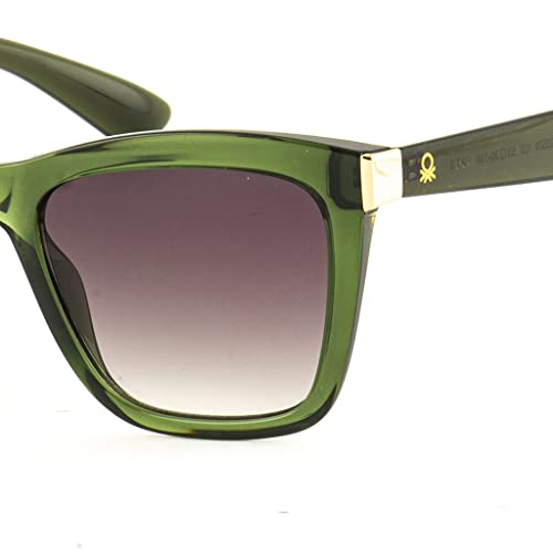 UNITED COLORS OF BENETTON brown lens with gradiant square sunglass full rim green frame