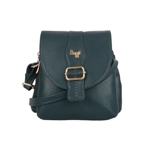 Baggit Women Green Sling Bag Small Size | Ladies Stylish Casual Cross Body Purse Handbag