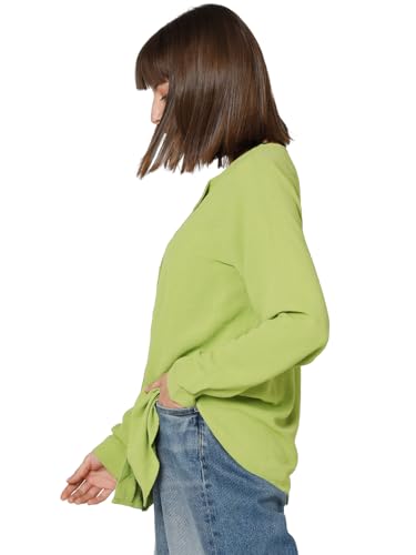 VERO MODA Women Solid Polyester Regular Fit Green Shirt