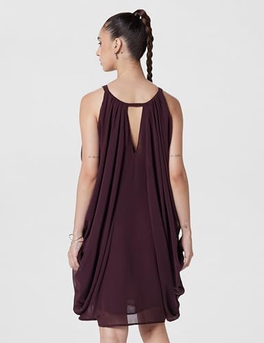 VERO MODA Women's Body Con Mini Dress (2060610006_Winetasting_Small)
