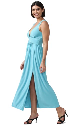 FOREVER 21 women's Polyester Classic Maxi Dress (460408_Blue