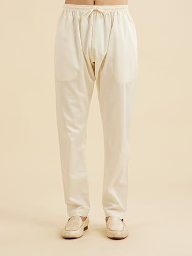 Manyavar Men's Chanderi Royal Foil Print Kurta Pyjama Set (Dusty Pink,XXXL)