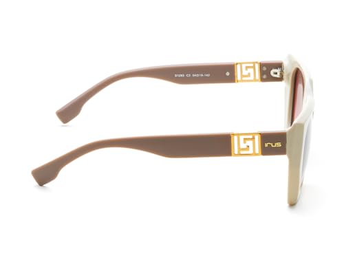 IRUS Women Square sunglasses | 100% UV protection | Small Size | Brown Gradient Polycarbonate lens