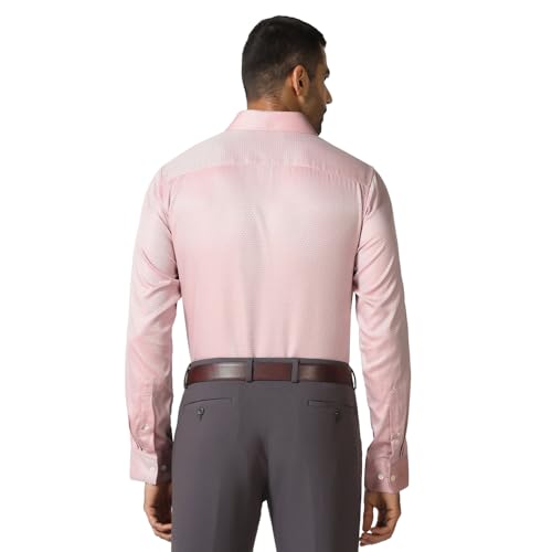blackberrys Men Pink Luxe India Slim Fit Shirt | Soft Pink Solid Shirt with Full Sleeves, Tailored Profile and Refined Professional Styling | Size 39