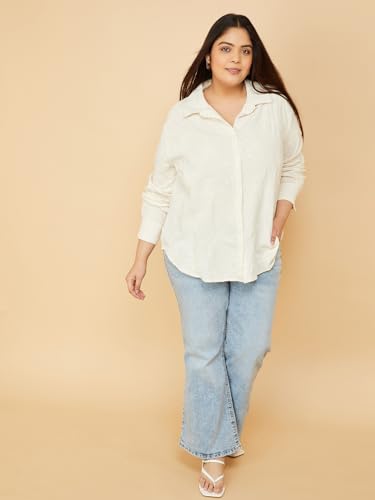 Max Women Embroidered Shirt (Beige_3XL)