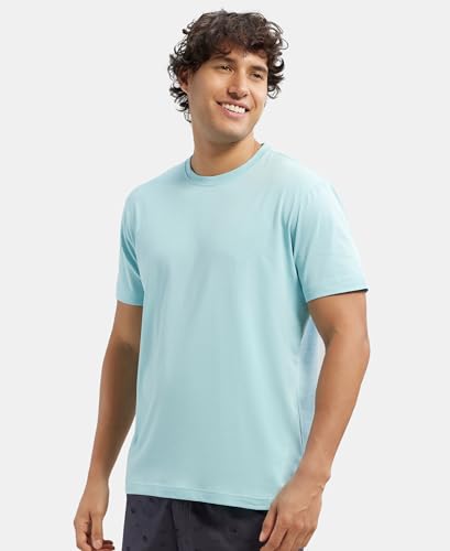 Jockey 2714 Men's Super Combed Cotton Rich Solid Round Neck Half Sleeve T-Shirt_Sea Angel_XL