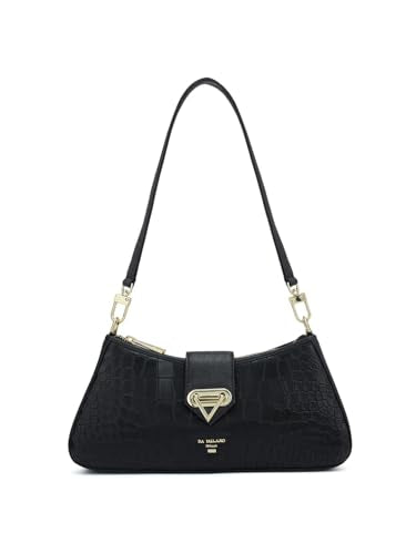 Da Milano Genuine Leather Black Shoulder Bag (Small) (01349OL)