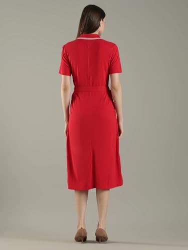 Cotton Polo Collar Shirt Dress