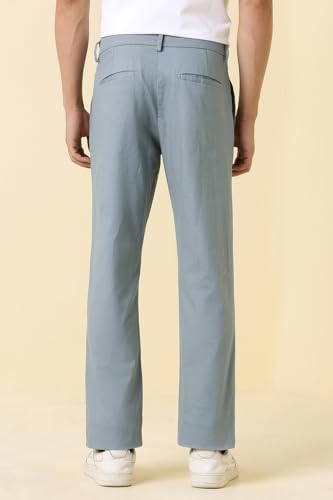 Men Grey Solid Casual Trousers