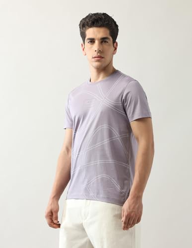 Arrow New York Men's Regular Fit T-Shirt (ANAJTS3116_Lavender