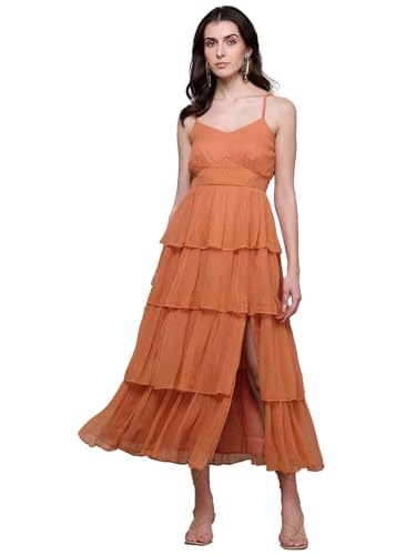 Label RITU KUMAR Rust Nylah Long Dress