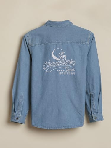 Boys Light Blue Solid Casual Shirt