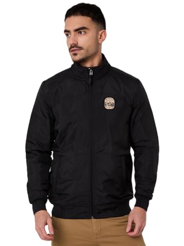 Wildcraft Men Sierra Solid Nylon Blend Collored Casual Quilted Jacket, Full Sleeve - Regular fit, Black, S