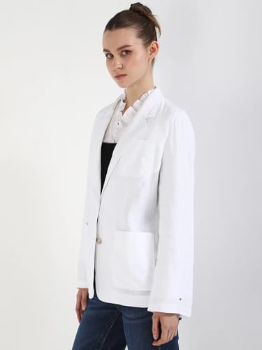 Tommy Hilfiger Women's Regular Blazer (S25HWOT016-38_Th Optic White
